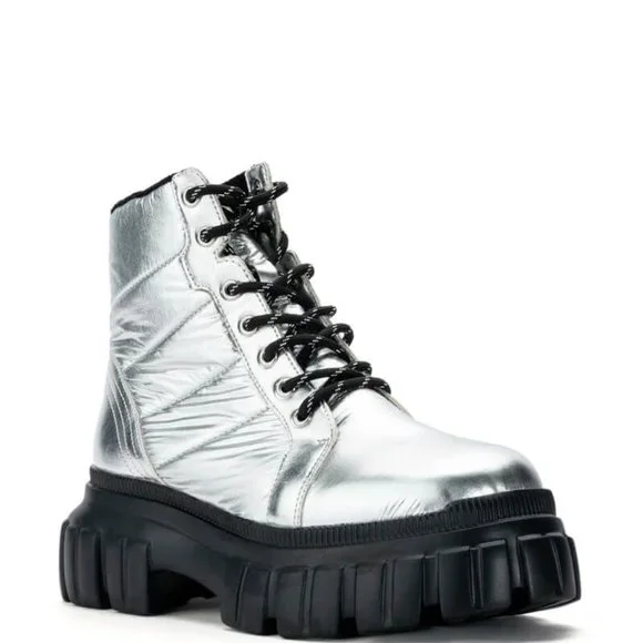 Miz Celsius: Silver Puffer Construction Boot SIZE 8 9 - Picture 5 of 6